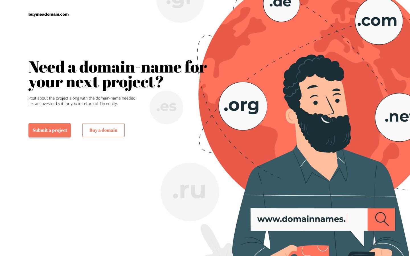 Buy Me a Domain - Raise "domain-name funding round" for your startup